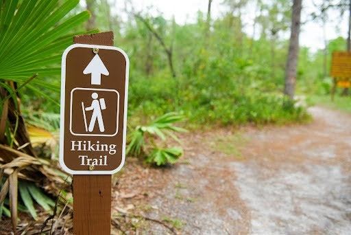 Sign Marking A Hiking Trail